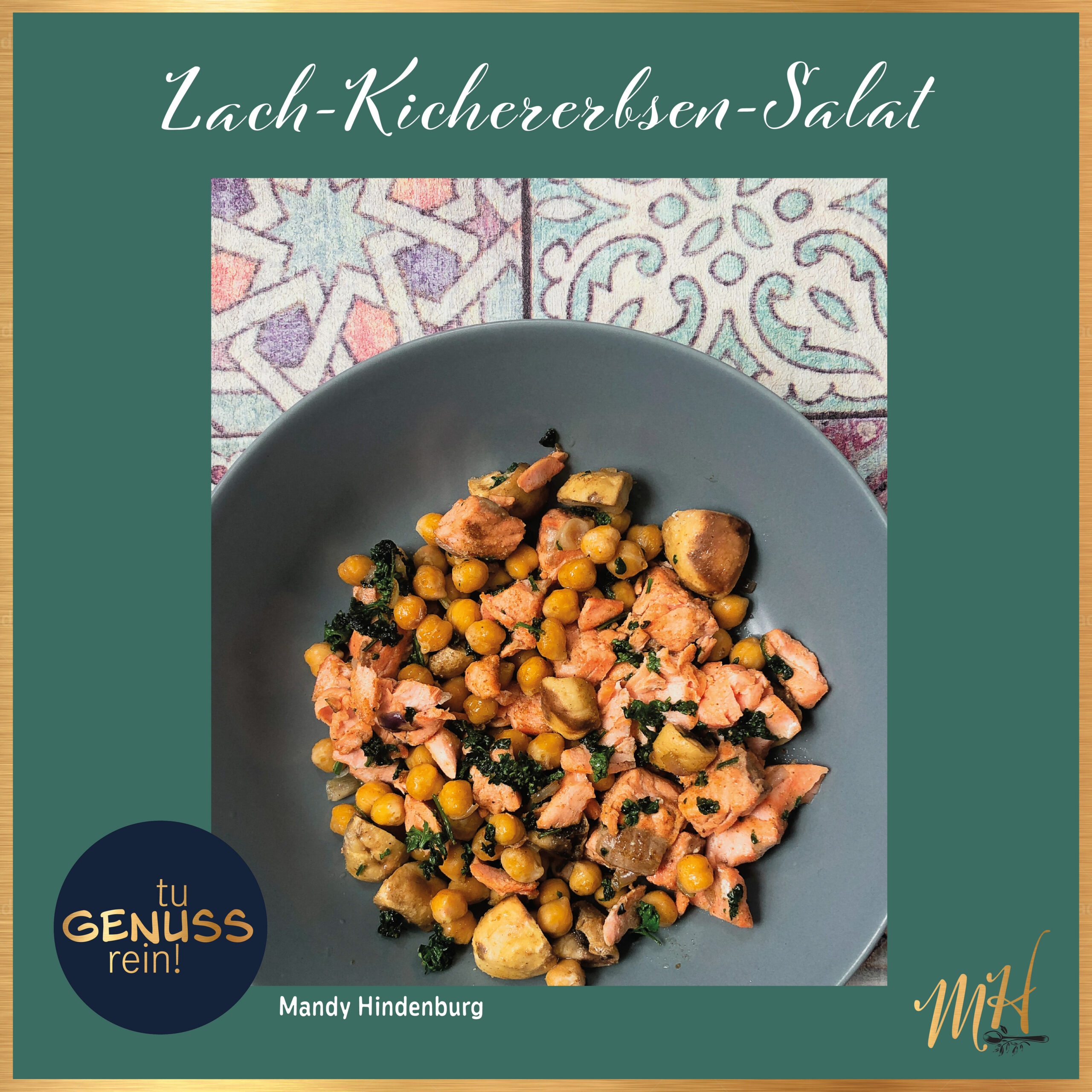 Lachs mit Kichererbsen-Salat