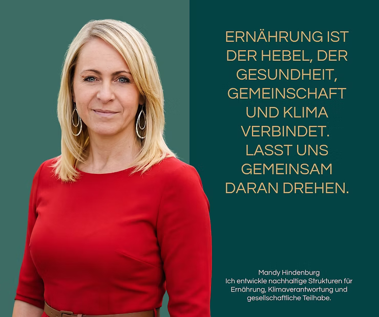 Grafik mit dem Titel „ZukunftsTisch: Weil Ernährung uns alle angeht" zum Blogbeitrag von Mandy Hindenburg über bezahlbare und regionale Ernährung in Essen
